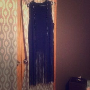 Black suade cardigan